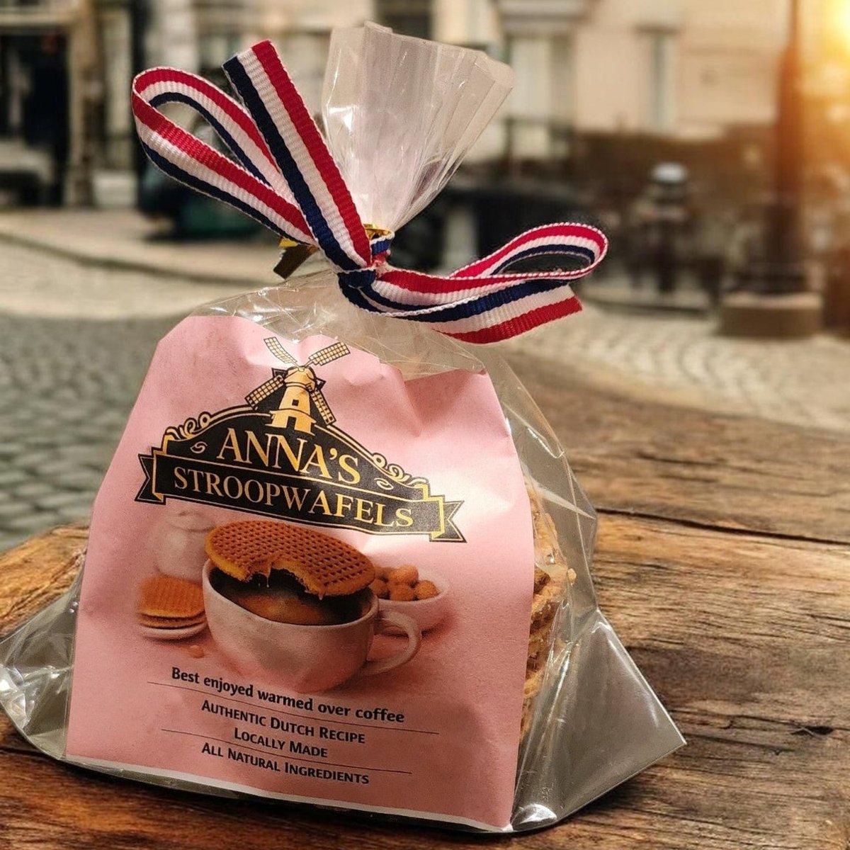 A pack of 8 artisan stroopwafels — Dutch caramel wafel cookies from Anna's Stroopwafels